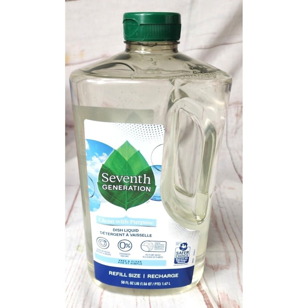 Seventh Generation Free & Clear Dish Liquid Refill 50oz – Tough on Grease